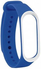 Ремінець UWatch Double Color Replacement Silicone Band For Xiaomi Mi Band 3 Blue/White Line