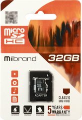 Карта пам'яті Mibrand microSDHC (UHS-1 U3) 32Gb class 10 (adapter SD) (MICDHU3/32GB-A)