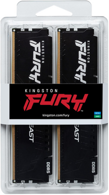 Оперативна пам'ять Kingston FURY 64 GB (2x32GB) DDR5 6400 MHz Beast Black (KF564C32BBK2-64)