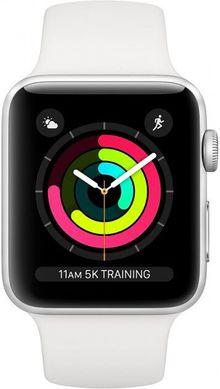 Смарт-годинник Apple Watch Series 3 GPS 38 mm Silver Aluminium Case with White Sport Band (MTEY2FS/A)