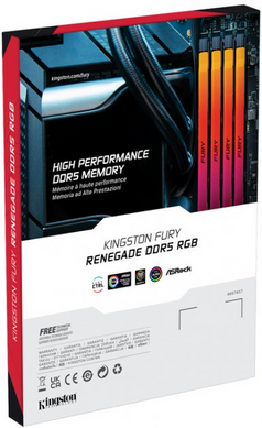 Оперативная память Kingston FURY Renegade RGB Black/Silver DDR5 6400MHz 24GB (KF564C32RSA-24)