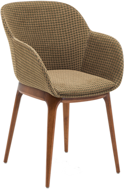 Кресло Tilia Shell-W Pad ножки буковые, сиденье с тканью PIED DE POULE 03
