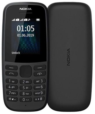 Мобильный телефон Nokia 105 SS 2019 Black (без зарядного)