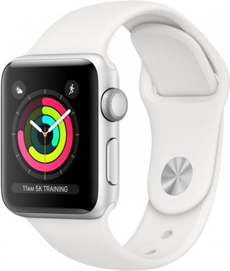 Смарт-годинник Apple Watch Series 3 GPS 38 mm Silver Aluminium Case with White Sport Band (MTEY2FS/A)