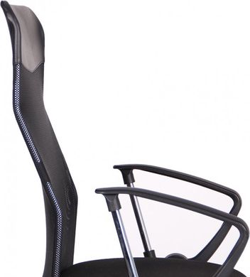 Офісне крісло для керівника AMF Ultra Хром сидіння А-1/спинка Сітка чорна, вставка Скаден чорний (210149)