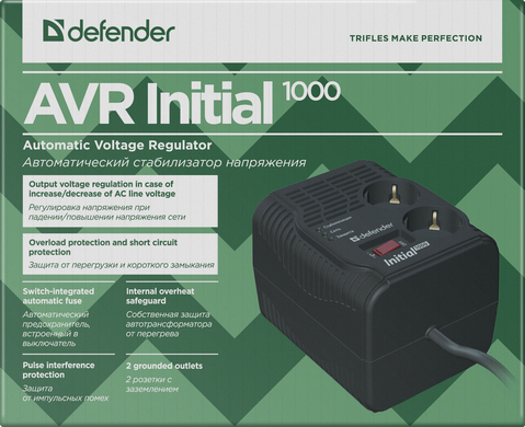 Стабилизатор напряжения Defender AVR Initial 1000VA 320 Вт