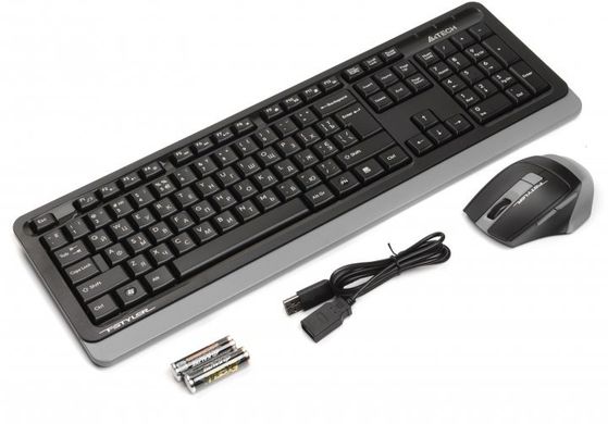 Комплект (клавіатура, миша) бездротовий A4Tech Fstyler FG1035 Grey