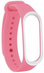 Ремінець UWatch Double Color Replacement Silicone Band For Xiaomi Mi Band 3 Pink/White Line