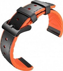 Шкіряний ремінець MOBVOI TicWatch Pro Hybrid Leather Strap 22mm Black / Orange