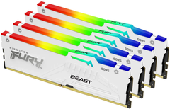 Оперативна пам'ять Kingston FURY Beast White RGB DDR5-5200 128GB (2x32GB) CL40-40-40 1.25V XMP (KF552C40BWAK4-128)
