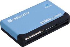 Кард-ридер Defender Ultra USB 2.0 Black Blue (83500)