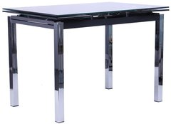 Раскладной стол AMF Глория хром/стекло черный с узором (258119)