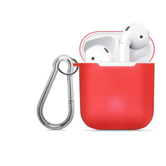 Чохол для навушників WIWU iShell TPU Case Transperent with Belt Red for Apple AirPods