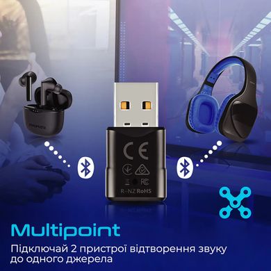 Bluetooth адаптер Promate Bluelink Black (bluelink.black)