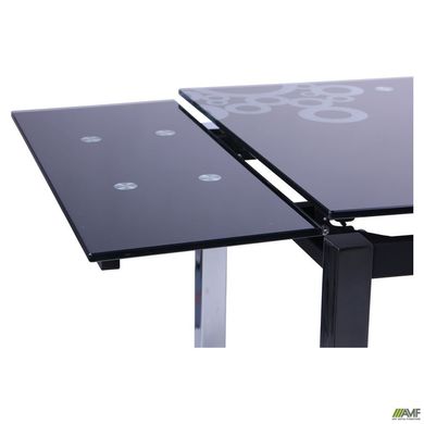 Розкладний стіл AMF Глорія хром/скло чорний з узором (258119)