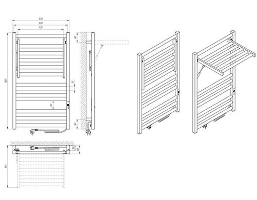 Рушникосушарка Laris Сіріус П12 500x900 Е (підкл. справа) (71207683)