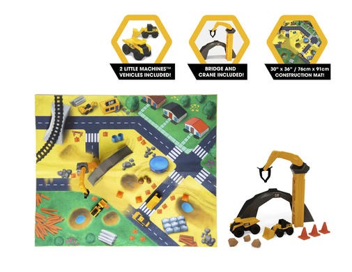 Игровой набор CAT с мини-техникой и игровым полем Строительная площадка (82950)