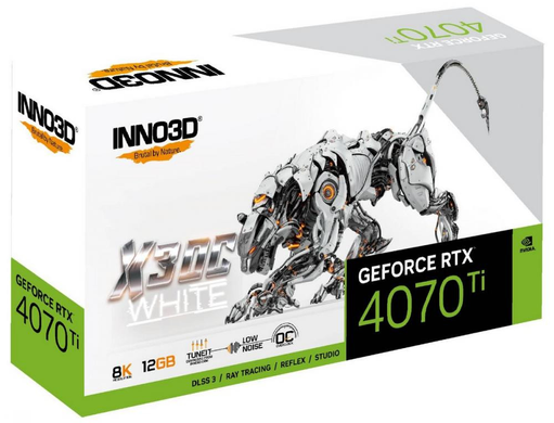 Відеокарта INNO3D GeForce RTX 4070 Ti X3 OC White (N407T3-126XX-186148W)