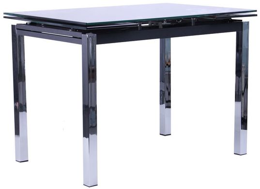 Розкладний стіл AMF Глорія хром/скло чорний з узором (258119)