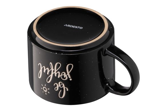 Чашка Ardesto Be joyful, 330 мл, чорна, кераміка (AR3472BK)