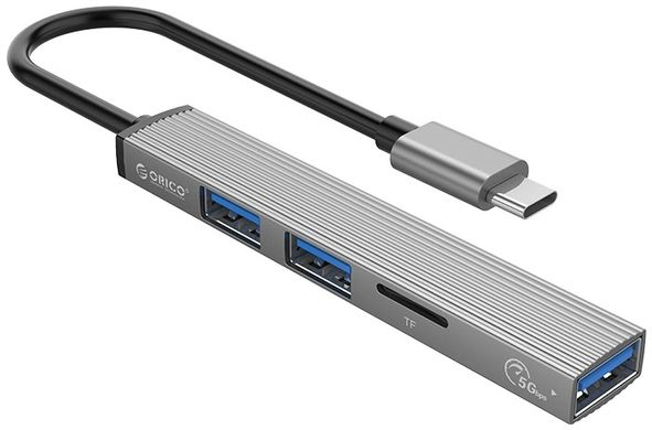 USB-хаб ORICO USB-A - USB3.0, 2xUSB2.0, TF (AH-A12F-GY-BP)