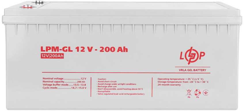 Акумулятор для ДБЖ LogicPower LPM-GL 12V - 200 Ah (4156)