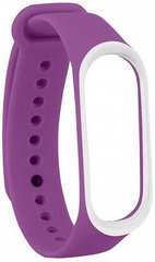 Ремінець UWatch Double Color Replacement Silicone Band For Xiaomi Mi Band 3 Purple/White Line