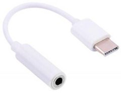 Адаптер Lapara USB Type-C Male - Audio AUX mini jack 3.5 mm Female White