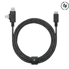 Кабель Native Union Belt Cable Duo Pro 240W USB-C to USB-C & Lightning Cosmos Black (2.4 m) (BELT-PROCCL-COS-NP)