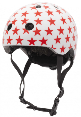 Велосипедный шлем Trybike Coconut белый с красными звездочками 44-51 см (COCO 4XS)