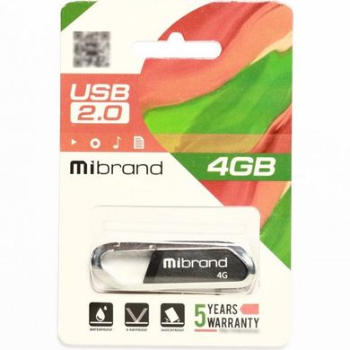 Флешка Mibrand USB 2.0 Aligator 4Gb Black (MI2.0/AL4U7B)