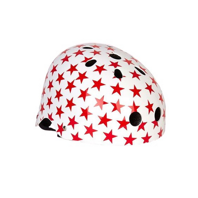 Велосипедный шлем Trybike Coconut белый с красными звездочками 44-51 см (COCO 4XS)