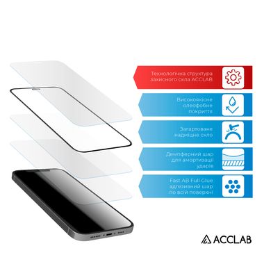Защитное стекло ACCLAB Full Glue для Xiaomi Redmi Note 12S (Black)