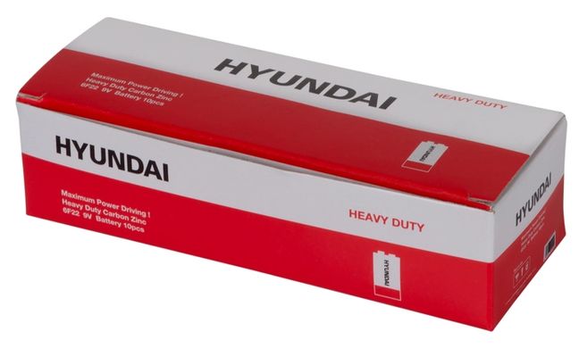 Батарейка Hyundai 6F22 Shrink 1 Heavy Duty (6793742)