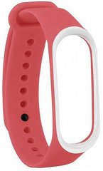 Ремінець UWatch Double Color Replacement Silicone Band For Xiaomi Mi Band 3 Red/White Line