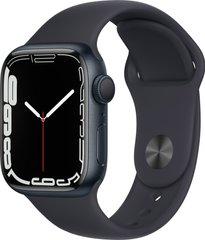 Смарт-годинник Apple Watch Series 7 GPS 41mm Midnight Aluminium Case with Midnight Sport Band (MKMX3)