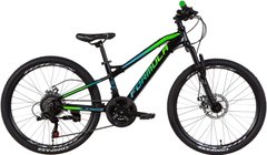 Велосипед 24" Formula Blackwood 1.0 2021 (черно-зеленый с синим) (OPS-FR-24-276)