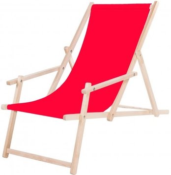 Шезлонг (крісло-лежак) дерев'яний Springos DC0003 RED