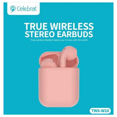 Наушники Bluetooth TWS Celebrat W10 Pink