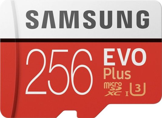 Карта пам'яті Micro SD Samsung 256GB Class 10 + ad EVO PLUS (MB-MC256GA/RU) R/W 95/90 Mb/s