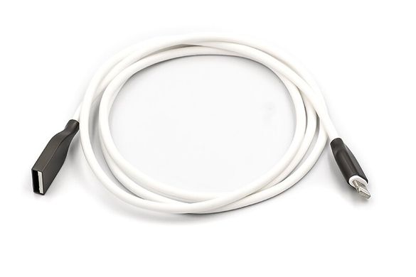 Кабель PowerPlant USB - Lightning, 1м, силікон, White