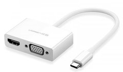 Перехідник-Конвертер UGREEN USB Type C to HDMI + VGA MM123 Білий