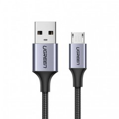 Кабель UGREEN US290 USB 2.0 to Micro Cable Nickel Plating Aluminum Braid 2A 0.5m Black (60145)