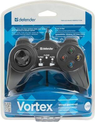 Дротовий геймпад Defender Vortex PC Black (64249)