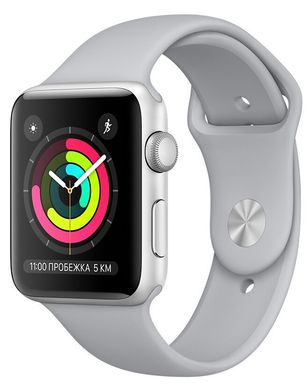 Смарт-годинник Apple Watch 42mm Series 3 GPS Silver Aluminum Case with Fog Sport Band Silver (MQL02)