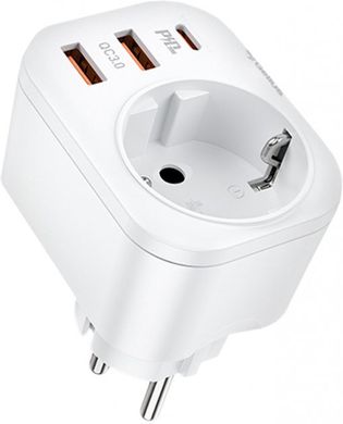 Мережевий зарядний пристрій Gelius Moxie GP-HC050 2USB (QC3.0) + Type-C (PD20W) White