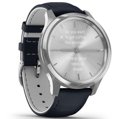 Смарт-годинник Garmin Vivomove Luxe Silver/Navy Leather (010-02241-20)