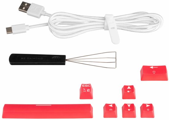 Клавіатура 2E GAMING KG370 RGB 68key Gateron Red Switch USB White Ukr (2E-KG370UWT-RD)
