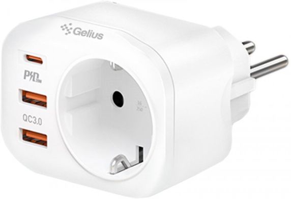 Мережевий зарядний пристрій Gelius Moxie GP-HC050 2USB (QC3.0) + Type-C (PD20W) White