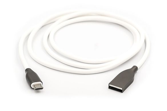 Кабель PowerPlant USB - microUSB, 2м, силікон, White